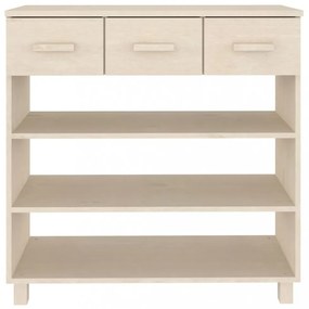 HAMAR mézbarna tömör fenyőfa tálalóasztal 90 x 35 x 90 cm