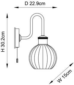 Endon 95507 - Fürdőszobai fali lámpa KENDALL 1xE27/10W/230V IP44 réz