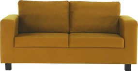 Teljesen kárpitozott heverő, 3-as ülés, mustár színű szövet, LUANA