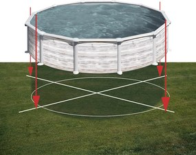 PONTAQUA NORDIC 460 x 120 cm kerek medence szkimmerrel, befúvóval, antikolt fa szín