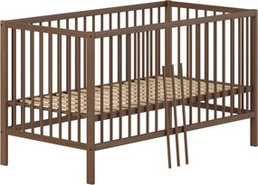 Barna bükkfa babaágy levehető oldallal-állítható magassággal 70x140 cm Dino – Vipack