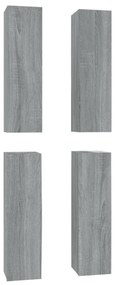 4 db szürke sonoma színű szerelt fa TV-szekrény 30,5x30x110 cm