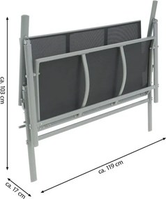 GARTHEN Kerti pad összecsukható 119 cm szürke