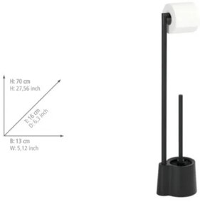 WENKO 23804100 - AVOLA WC-kefe 13x70 cm rozsdamentes acél/fekete