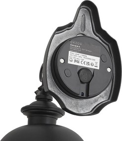 Klasszikus kültéri fali lámpa fekete, átlátszó üveggel - Genoa