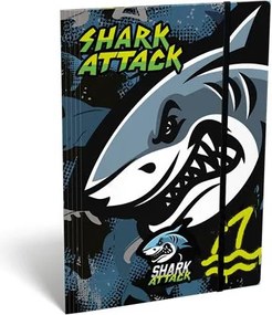 Gumis mappa, karton, A4, LIZZYSULI, Shark Attack (TICLGMSAA4)