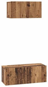 TV szekrény garnitúra 2 pcs Régi fa 80 x 30 x 30 cm Faanyag
