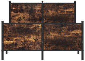 füstös tölgy színű fém ágykeret matrac nélkül 120 x 200 cm