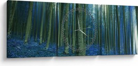 Kép - Kék erdő (órával) (90x30 cm)