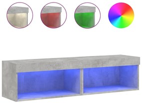 2 db betonszürke TV-szekrény LED-világítással 60 x 30 x 30 cm