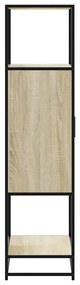 Highboard sonoma tölgy 68x35x139 cm gépelt fa és fém