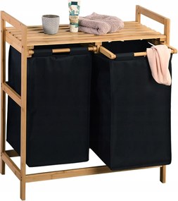 2 Rekeszes szennyestartó kosár Polccal kivehető kosarak szennyestartó