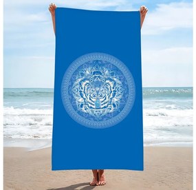 Strandkészlet TIGER – Fürdőlepedő 100×180 cm és poncsó 80×145 cm, kék