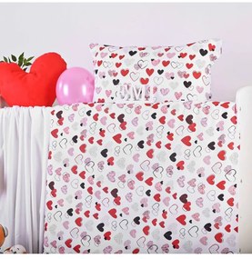 EMI szivecske gyermek pamut ágyneműhuzat, A standard egyszemélyes ágy szett tartalma: 1x 140x200 + 1x 70x90