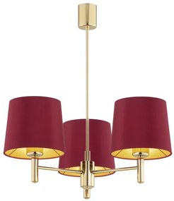 Argon 6266 - Csillár rúdon PONTE PLUS 3xE27/15W/230V piros