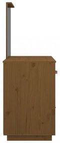 mézbarna tömör fenyőfa fésülködőasztal 95 x 50 x 134 cm