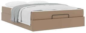 Ágykeret matracmal Cappuccino 160 x 200 cm Műbőr