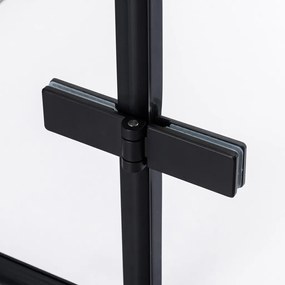 Stuxi Verona Black 90x100 aszimmetrikus csuklóajtós zuhanykabin 6 mm vízlepergető biztonsági üveggel, fekete