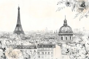 Vászonkép Canvas Város Panoráma Építészet Párizs Vázlat 120x80