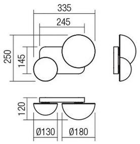Redo 01-2471 - Fali lámpatest LUMIEN 2xG9/10W/230V arany/fehér