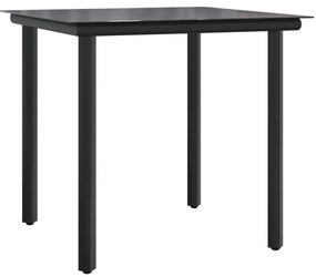 3 részes fekete polyrattan bisztrógarnitúra párnával