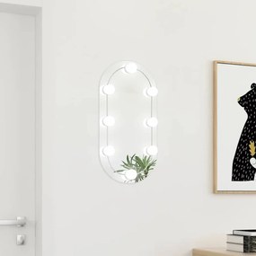 ovális üvegtükör LED-lámpákkal 60 x 30 cm