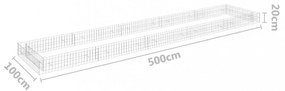 horganyzott acél gabion magaságyás 500 x 100 x 20 cm