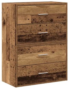 2 db antik fa szerelt fa szekrény 2 fiókkal 60 x 31 x 40 cm