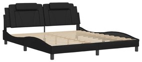 fekete ágykeret Viana LED-ekkel matrac nélkül 180 x 200 cm