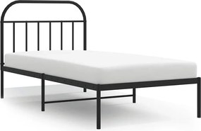 vidaXL fekete fém ágykeret fejtámlával 100 x 190 cm
