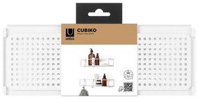Fehér öntapadós acél fürdőszobai polc szett 2 db-os Cubiko – Umbra