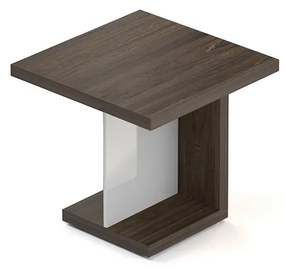 Lineart tárgyalóasztal 80 x 80 cm, sötét szilfa / fehér