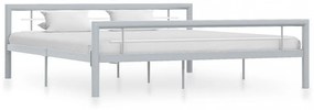 Szürke és fehér fém ágykeret 180 x 200 cm