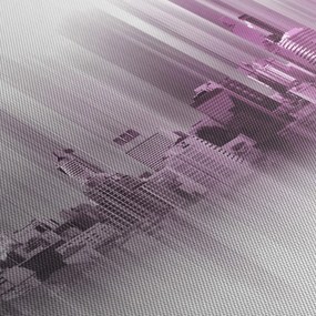 Kép - Panoráma a városra, rózsaszín-szürke (120x50 cm)