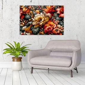 Kép - Narancs-vörös virágok (90x60 cm)
