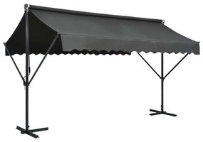 antracitszürke szabadon álló napellenző 400 x 300 cm