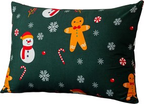 Polipamut párnahuzat HÓEMBER ÉS MÉZESKALÁCS POLY 50x70 cm, zöld