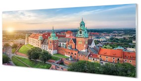Üvegképek Krakow vár panoráma napkeltekor 120x60cm