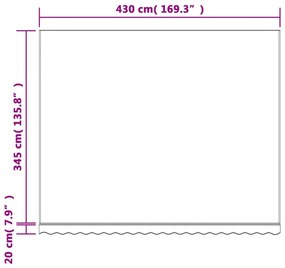 piros és fehér csíkos pótszövet napellenzőhöz 4,5x3,5 m