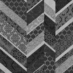 Cikk-cakk fali tapéta fekete-szürke 2534-20
