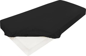 Szatén gumis lepedő 90x200x25, fekete_48, Matex