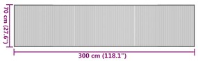 négyszögletű barna bambusz szőnyeg 70 x 300 cm