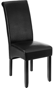 TecTake GmbH 400554 ergonomikus tömörfa étkezőszék - fekete, darabonként
