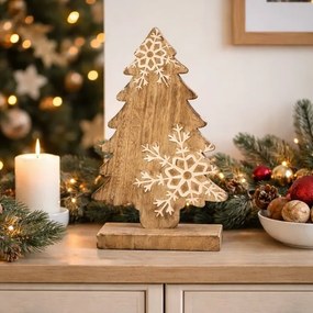 4Home Mangófa dekoráció Hópehely fa, 33 cm, 33 cm