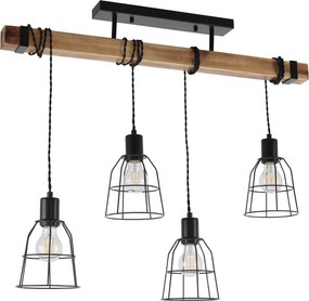 Italux loft vintage függeszték ponte fekete itxpnd-4290-4-l