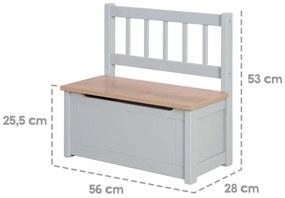 Szürkésbarna gyerek pad Woody – Roba