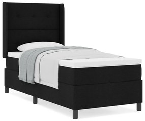 Boxspring Ágy Matrac Készlettel Fekete 100x200 cm Szövet