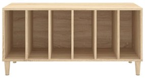 sonoma tölgy színű szerelt fa hanglemezszekrény 100x38x48 cm