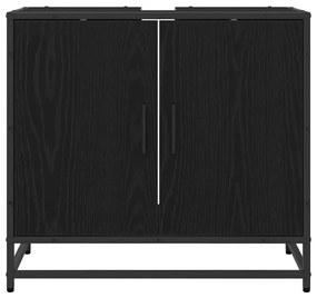 Fürdőszobai mosdószekrény Fekete tölgy 65 x 33 x 60 cm Faanyag