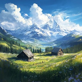 Canvas Vászonkép Lengyelország Tátra Hegyek Tisztás Rét Csarnok Völgy 40x40